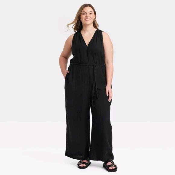 Universal Thread Pants - NWT Black Cotton Sleeveless Jumpsuit Size 2X